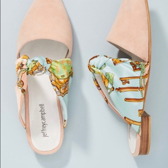 Jeffrey Campbell Blush Scarf Charlin Bow Mules NWT - Picture 2 of 8